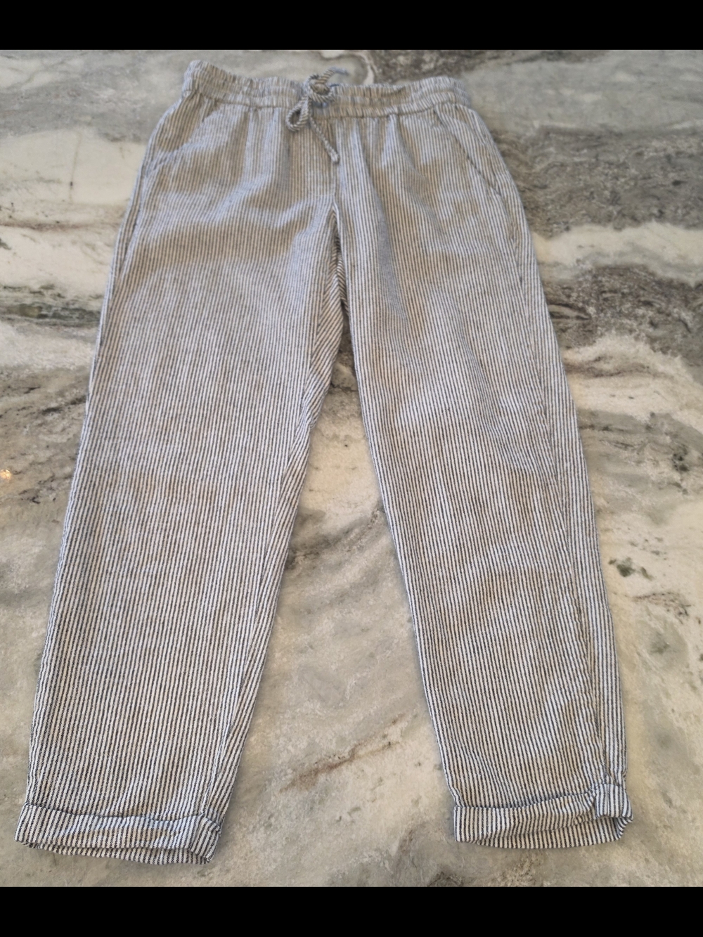 J. Crew Black and White Striped  Pants